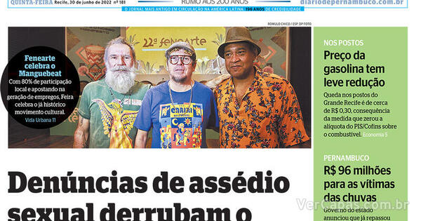 Capa Diario De Pernambuco Quinta De Junho De