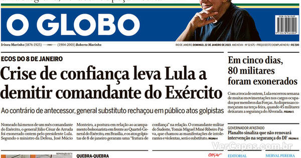 Capa O Globo Domingo De Janeiro De