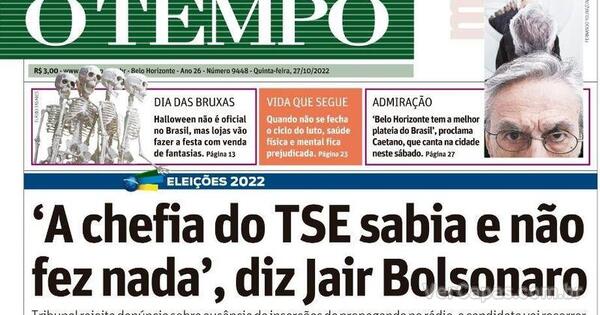 Capa O Tempo Quinta 27 De Outubro De 2022