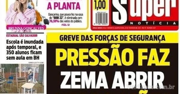 Capa Super Notícia Edição Quarta 23 de Fevereiro de 2022