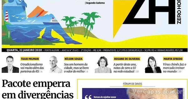 Capa Zero Hora Quarta De Janeiro De