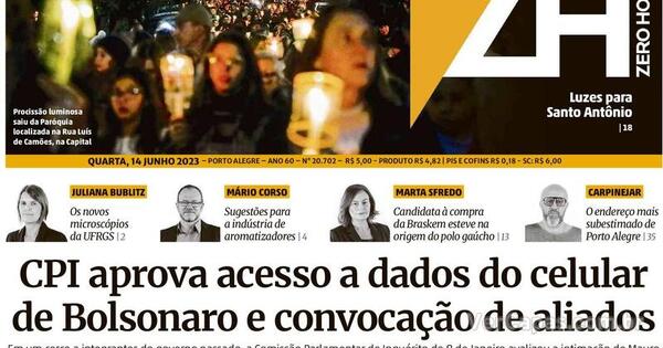 Capa Zero Hora Quarta 14 De Junho De 2023