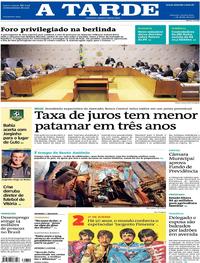 Capa do jornal A Tarde 01/06/2017