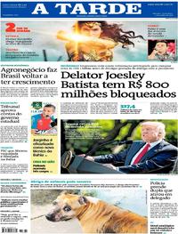 Capa do jornal A Tarde 02/06/2017