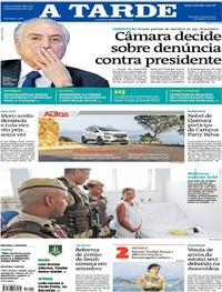 Capa do jornal A Tarde 02/08/2017