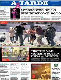 Capa do jornal A Tarde 03/10/2017