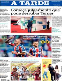 Capa do jornal A Tarde 06/06/2017