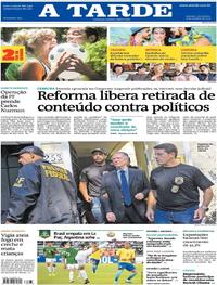 Capa do jornal A Tarde 06/10/2017