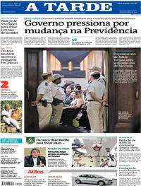 Capa do jornal A Tarde 06/12/2017