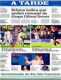 Capa do jornal A Tarde 09/06/2017