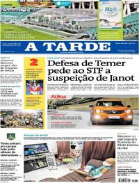 Capa do jornal A Tarde 09/08/2017