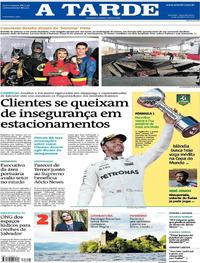 Capa do jornal A Tarde 09/10/2017