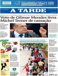 Capa do jornal A Tarde 10/06/2017