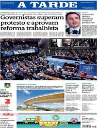 Capa do jornal A Tarde 12/07/2017