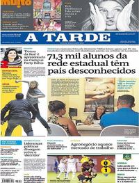 Capa do jornal A Tarde 13/08/2017