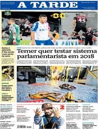Capa do jornal A Tarde 14/08/2017