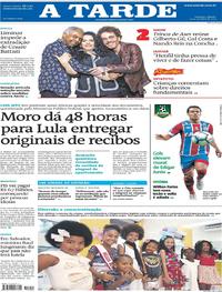Capa do jornal A Tarde 14/10/2017