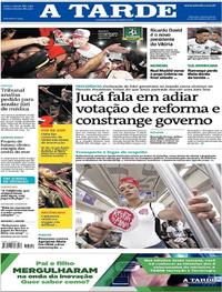 Capa do jornal A Tarde 14/12/2017