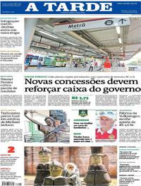 Capa do jornal A Tarde 15/08/2017