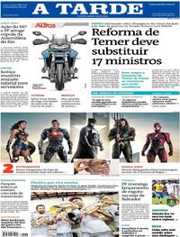 Capa do jornal A Tarde 15/11/2017