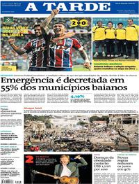 Capa do jornal A Tarde 16/10/2017