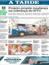Capa do jornal A Tarde 16/12/2017