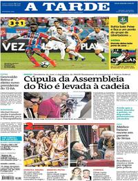 Capa do jornal A Tarde 17/11/2017