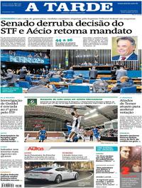 Capa do jornal A Tarde 18/10/2017