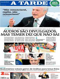 Capa do jornal A Tarde 19/05/2017