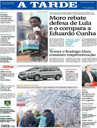 Capa do jornal A Tarde 19/07/2017