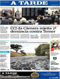 Capa do jornal A Tarde 19/10/2017