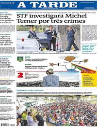 Capa do jornal A Tarde 20/05/2017