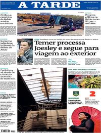 Capa do jornal A Tarde 20/06/2017