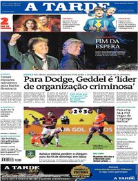 Capa do jornal A Tarde 20/10/2017