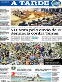 Capa do jornal A Tarde 21/09/2017