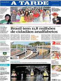 Capa do jornal A Tarde 22/12/2017