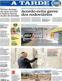 Capa do jornal A Tarde 23/05/2017