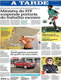Capa do jornal A Tarde 25/10/2017