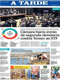 Capa do jornal A Tarde 26/10/2017