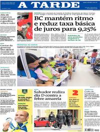 Capa do jornal A Tarde 27/07/2017