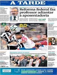 Capa do jornal A Tarde 29/05/2017