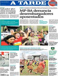 Capa do jornal A Tarde 30/05/2017