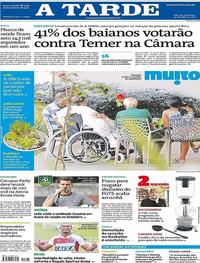 Capa do jornal A Tarde 30/07/2017