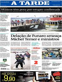 Capa do jornal A Tarde 30/08/2017