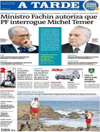 Capa do jornal A Tarde 31/05/2017