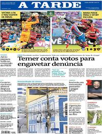 Capa do jornal A Tarde 31/07/2017