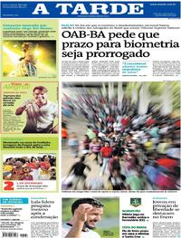 Capa do jornal A Tarde 01/02/2018