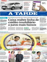 Capa do jornal A Tarde 03/01/2018