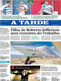 Capa do jornal A Tarde 04/01/2018