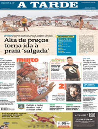 Capa do jornal A Tarde 04/02/2018